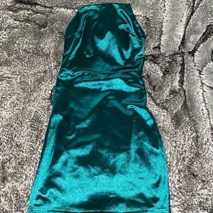 Pretty little thing green mini dress